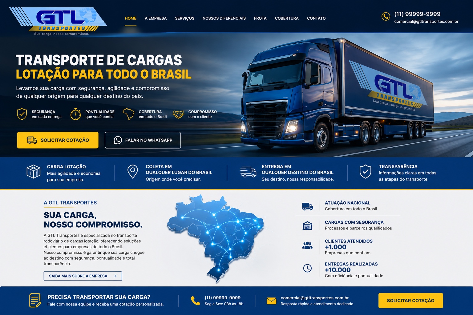 GTL Transportes - transporte de cargas lotação para todo o Brasil